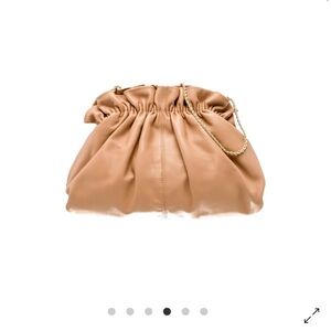 Loeffler Randall Tan Clutch with Gold Chain